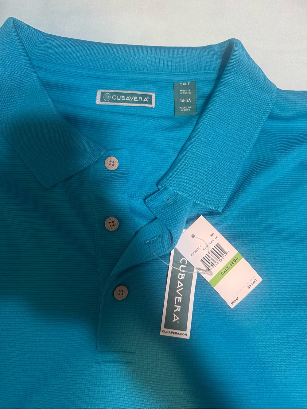 Cubavera Men’s Turquoise Blue Polo Shirt